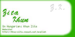 zita khun business card